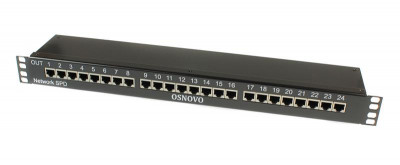 Устройство грозозащиты SP-IP24/1000PR 1U для локал. вычислит. сети на 24 порта (скорость до 1000Мб/с) с защит. линий PoE OSNOVO 14277
