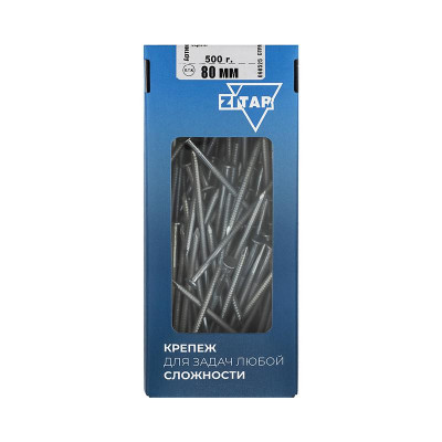 Гвоздь ершеный 80мм оцинк. (уп.500г) Tech-Krep/Zitar 124601