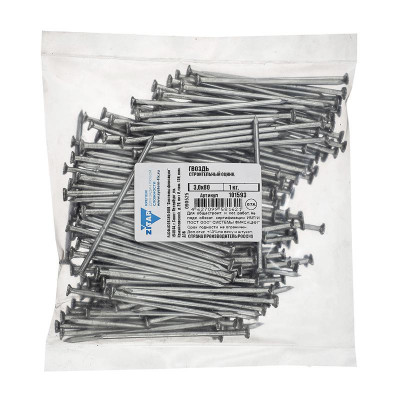Гвоздь строительный 3х80 оцинк. (уп.1кг) Tech-Krep/Zitar 101593