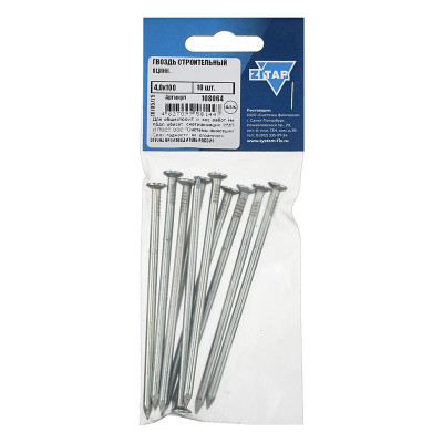 Гвоздь строительный 4х100 оцинк. (уп.10шт) Tech-Krep/Zitar 108064