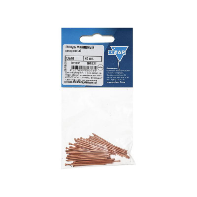 Гвоздь финишный 1.4х40 омедненный (уп.40шт) Tech-Krep/Zitar 104921