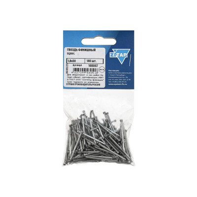 Гвоздь финишный 1.8х30 оцинк. (уп.140шт) Tech-Krep/Zitar 108067