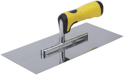 Гладилка 280х130мм плоская нержав. мягкая черн./желт. ручка FIT 05172