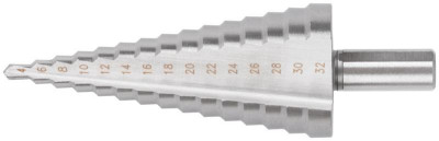 Сверло ступенчатое HSS (Р6М5) по металлу 15 ступеней 4-32мм FIT 36400