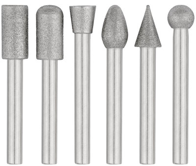 Набор шарошек усиленная сталь с алмазным напылением штифт d6мм (уп.6шт) FIT 36482