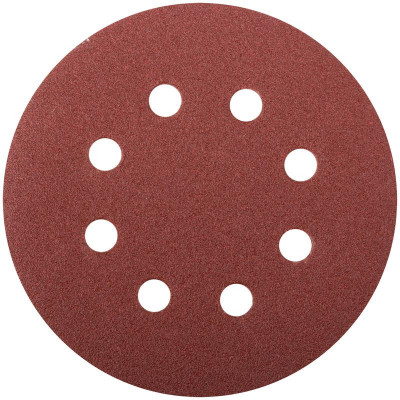 Круг шлифовальный с отверстиями (липучка) алюм./оксид 125мм Р 100 (уп.5шт) FIT 39665