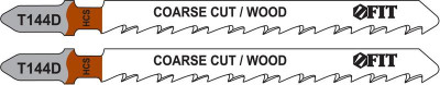 Набор полотен по дереву HCS разведенные шлифованные зубья 100/74/42мм Т144D (уп.2шт) FIT 40938