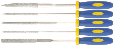 Набор надфилей алмазных мягкая ручка 3х140/50мм (уп.5шт) FIT 42173