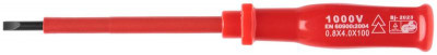 Отвертка изолированная 1000В CrV сталь пластик. ручка 4х100мм SL FIT 55802