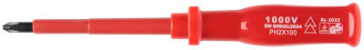 Отвертка изолированная 1000В CrV сталь пластик. ручка РН2 х 100мм FIT 55808