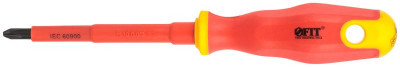 Отвертка изолированная 1000В CrV сталь прорезинен. ручка 6.5х100мм РН2 FIT 55894