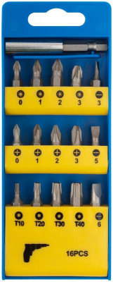 Набор бит 15шт CrV 25мм+ адаптер FIT 57632