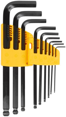 Набор ключей шестигранных средние с шаром (15-10мм) 9шт CrV FIT 64195