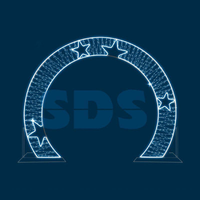 Арка декоративная со звездами плоская 300см бел. 501-476