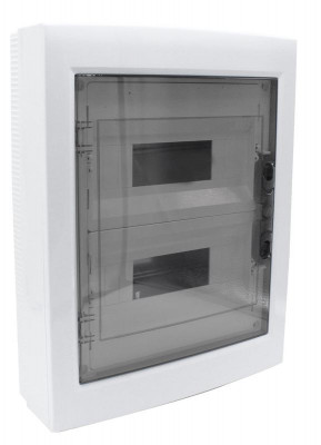 Корпус щита распределительного для модульного оборудования 24M(12х2) навесной прозр. затемненная дверца Cetinkaya Pano CP30924