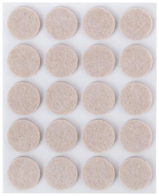 Подкладка для мебели самоклеющиеся круглые 17мм войлок (уп.20шт) FIT 67524