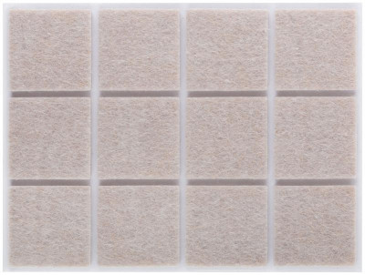 Подкладка для мебели самоклеющиеся квадратные 25х25мм войлок (уп.12шт) FIT 67531