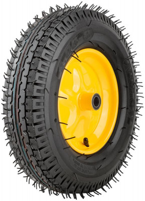 Колесо запасное 8 слойная шина 390х90х220мм для тачки 77557 (4.80дюйм/4.00дюйм-8дюйм) (посадка ширина 90мм диаметр 20мм ) FIT 77572