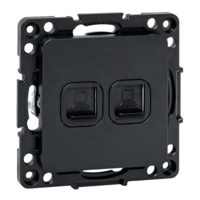 Розетка компьютерная 2-м Стокгольм RJ-45 механизм черн. EKF EZK02-035-10