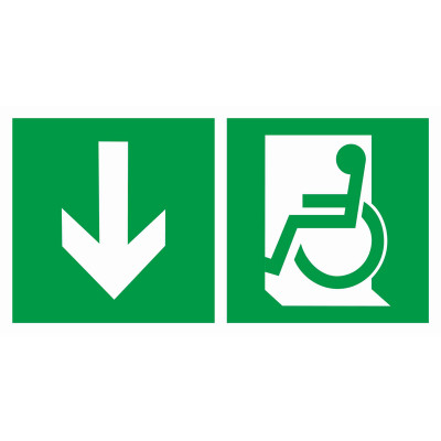 Пиктограмма Е71 указатель двери эвакуационного выхода левостор./правостор. для МГН (260х130) РС-M/компл. 2шт/MIZAR STANDARD СТ 2502006490