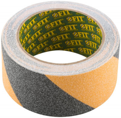 Лента клейкая противоскользящая 50ммх5м черн.-желт. FIT 11971