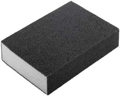 Губка шлифовальная 100х70х25мм Р 80/Р 120 средняя жесткость алюм./оксидная FIT 38368