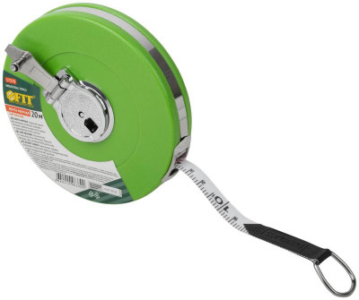 Рулетка 20м фибергласовая лента корпус пластик. зел. FIT 17570