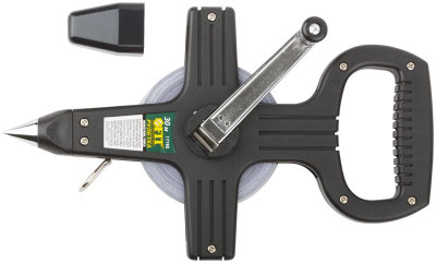 Рулетка геодезическая 30м стальная лента открытый пластик. корпус черн. FIT 17780