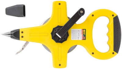 Рулетка геодезическая 30м стальная лента открытый пластик. корпус прорезиненная ручка желт. FIT 17802