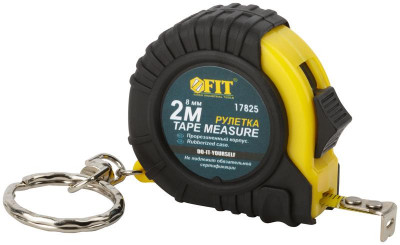 Рулетка-брелок 2мх8мм прорезиненный корпус FIT 17825