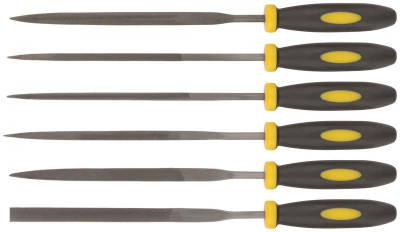 Надфиль прорезиненный ручка 3х150/70мм 6шт FIT 42172