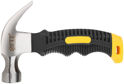 Молоток-гвоздодер укороченный 25мм 225г фибергласовая обрезиненная ручка FIT 44770