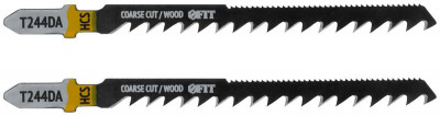 Полотно по дереву двусторонние HCS шлифованные под свободным углом зубья 100/75мм (T244DA) (уп.2шт) FIT 40907