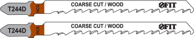 Полотно по дереву HCS разведенные шлифованные зубья 100/74/4мм (T244D) (уп.2шт) FIT 40940