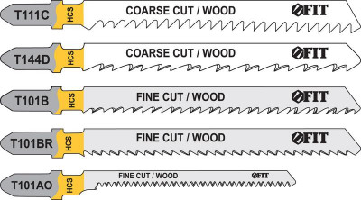 Набор полотен для электролобзика 5шт (T111C T144D T101B T101BR T101AO) FIT 41010
