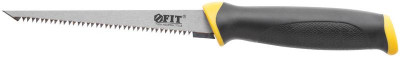 Ножовка для гипсокартона. каленый зуб. прорезиненная ручка 150мм FIT 15377