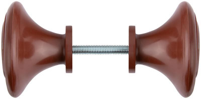 Ручка-кнопка дверная пластиковая корич. КУРС 66837