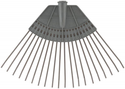 Грабли веерные пластинчатые (пластмассовая основа) 20 зубьев 310х450мм без черенка КУРС 76941