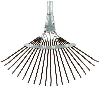 Грабли веерные регулируемые пластинчатые 20 зубьев 250-415мм без черенка КУРС 76944