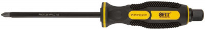 Отверткa ударная сталь S2 шестигран. жало боек под ключ прорезиненная ручка профи 5х100мм PH1 FIT 55622