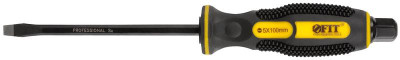 Отверткa ударная сталь S2 шестигран. жало боек под ключ прорезиненная ручка профи 5х100мм SL FIT 55632