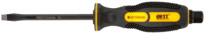 Отверткa ударная сталь S2 шестигран. жало боек под ключ прорезиненная ручка профи 6х100мм SL FIT 55636