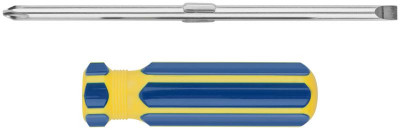 Отвертка с переставным жалом CrV сталь пластиковая ручка 6х70мм PH2/SL6 син.-желт. FIT 56218