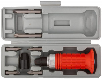 Отвертка ударная 6 CrV специальных бит резиновая ручка пластиковый кейс FIT 56266