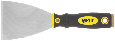 Шпатель для удаления ржавчины профи толщ. лезвия 1мм двухкомп. ручка сметал. бойком 3дюйм (75мм) FIT 06673