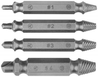 Набор экстракторов двусторонних профи сталь S2 4шт FIT 36452