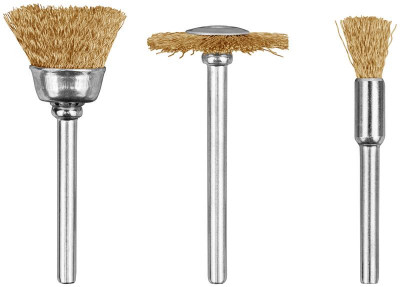 Корщетка латунированная набор 3 шт FIT 36904