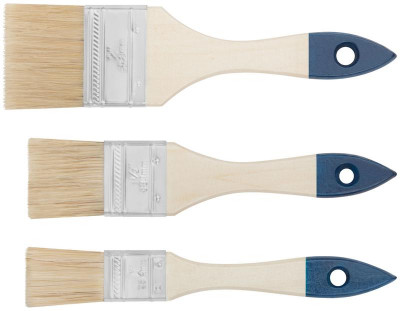 Кисть флейцевая синяя ручка набор 3шт(1дюйм 1.5дюйм 2дюйм) FIT 01501