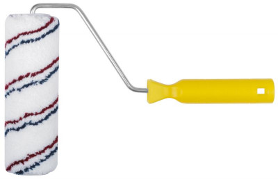 Валик микроволокно с красной и синей полосками диам. 40/63мм ворс 12мм 180мм бел. FIT 01843