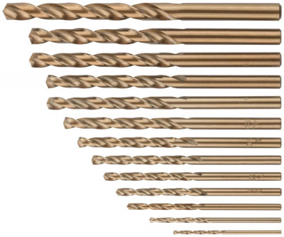 Набор сверл HSS по металлу с добавкой кобальта 5% 13шт ( 1.5-2-2.5-3-3.2-3.5-4-4.5-48-5-5.5-6-6.5мм) FIT 34015